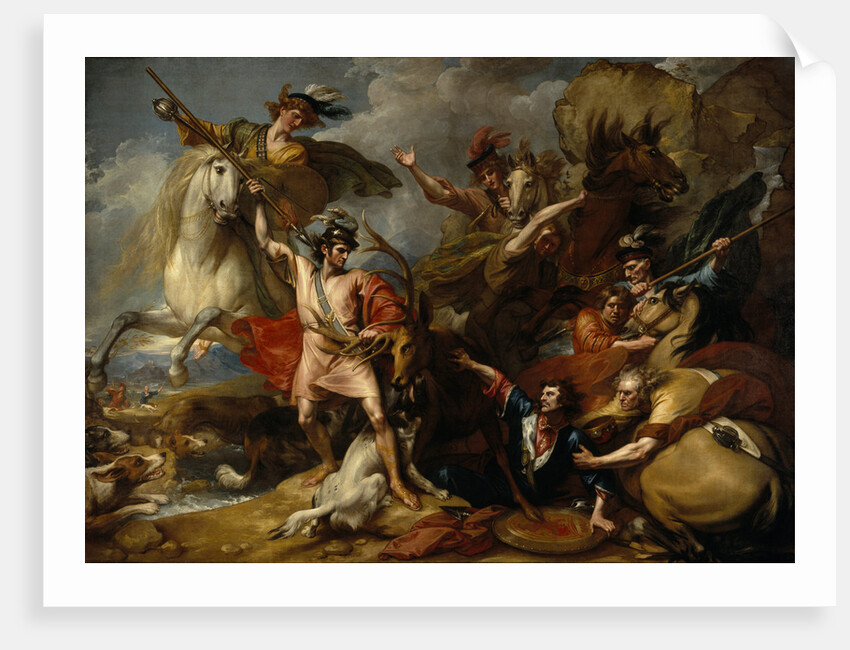 Alexander III of Scotland Rescued from the Fury of a Stag by the Intrepidity of Colin Fitzgerald ('The Death of the Stag') by Benjamin West